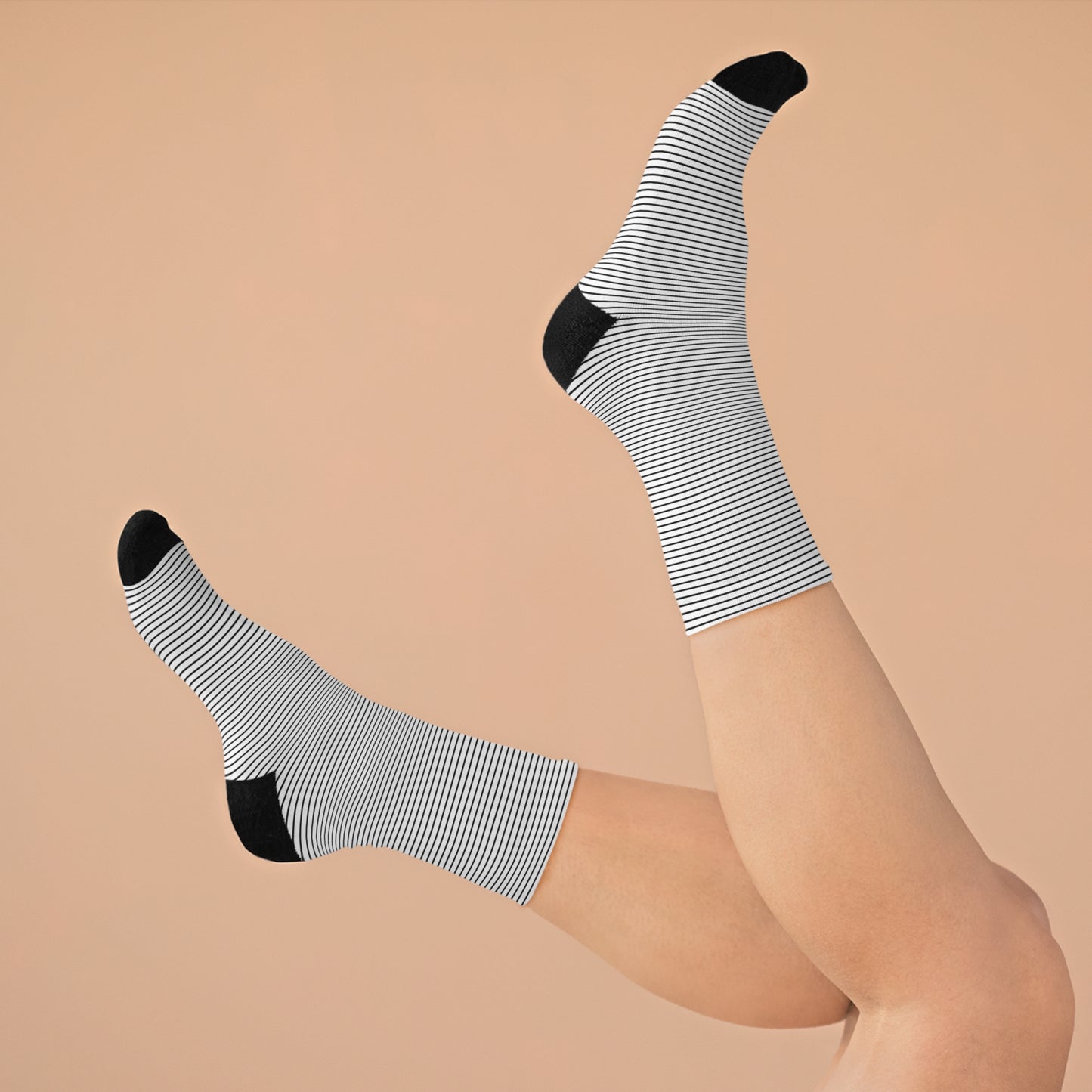 Monochrome Lines Christmas Recycled Poly Socks