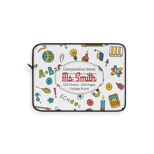 Personalized Classroom Couture Laptop Sleeve with Composition Book Inspired Design, Educational Gift for Teachers, Classroom Organization, Back to School, Unique Teacher Accessory