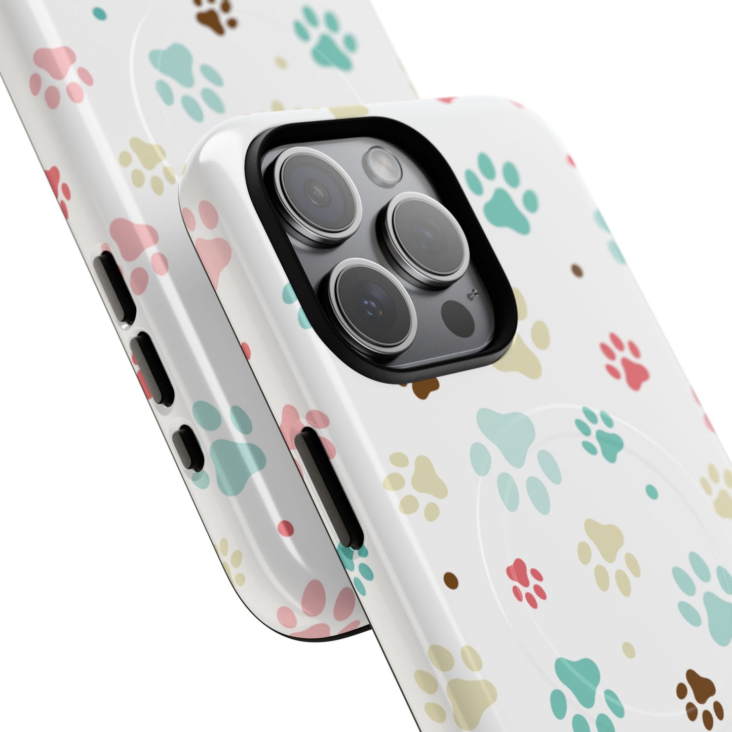 Pet Lover Magnetic iPhone Case - Cute Paw Print Design, Tough Magnetic Cases for Dog and Cat Owners, Gift for Animal Lovers
