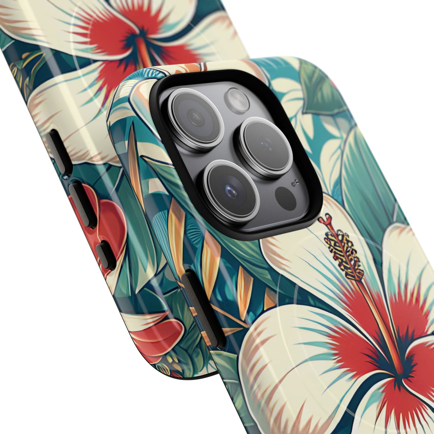 Tropical Hibiscus MagSafe® iPhone® Tough Case - Stylish Phone Protection Gift for Nature Lovers, Vibrant, Summer Vibes.