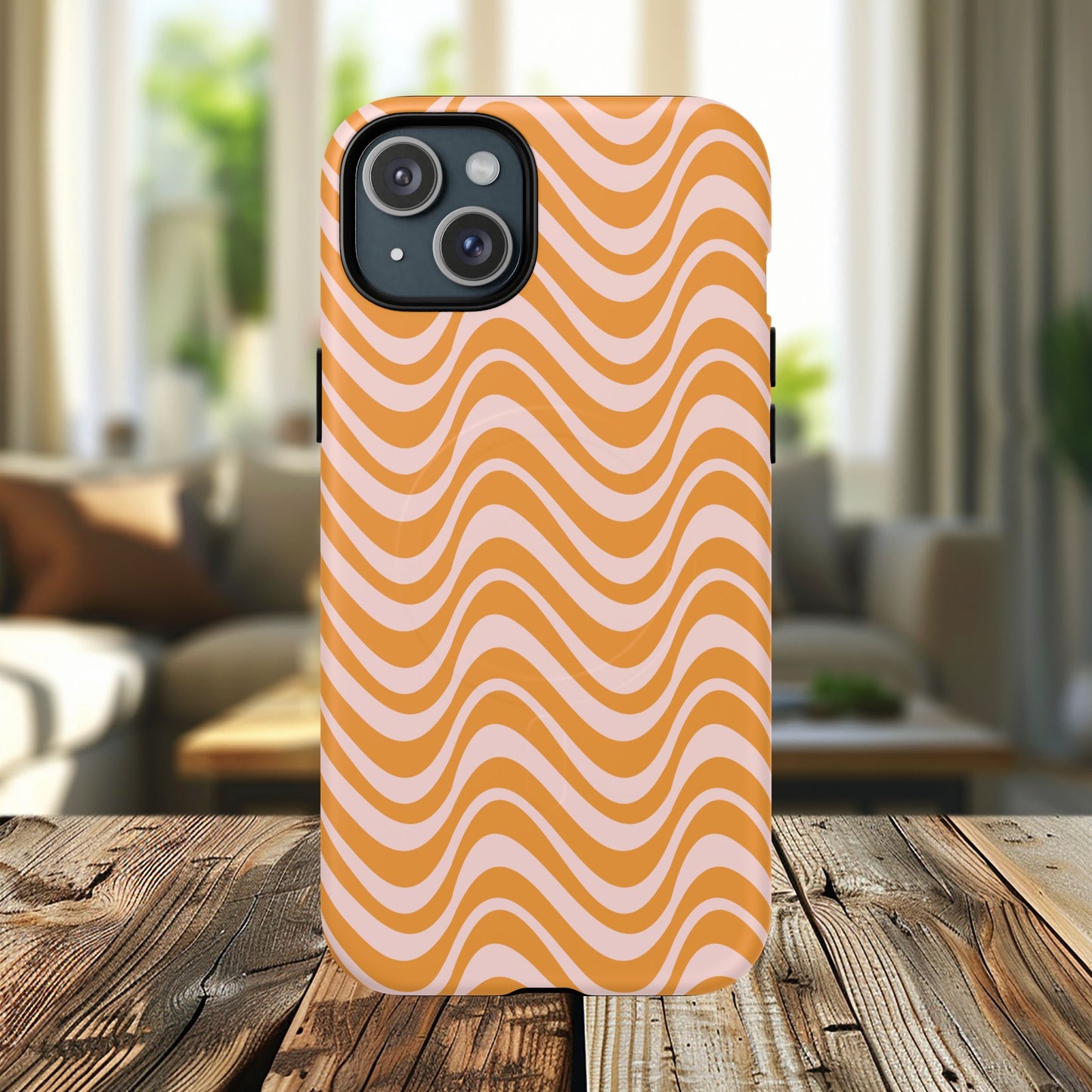 Stylish Tough Magnetic Case for Your iPhone - Trendy Wave Design, Durable Protector, Gift for Her, Cool Tech Accessory, Unique iPhone Cover, Magsafe iPhone Cover.