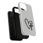 Tough Magnetic Phone Case with Heart & Cross Design, Durable Phone Cover, Unique Gift for Her, Stylish Accessory, Everyday Use