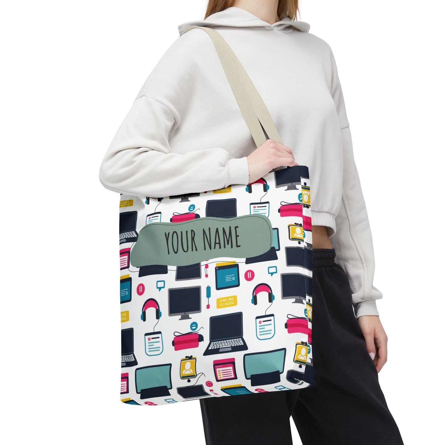 Techie Tote Bag - Stylish Personalized Tote for Students, Gift for Tech Lovers, Eco-Friendly Shopping Bag, Back to School.