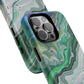 Marbled Tough iPhone Case, Magnetic Protector, Stylish Tech Accessory, Durable iPhone Cover, Unique Gift Idea