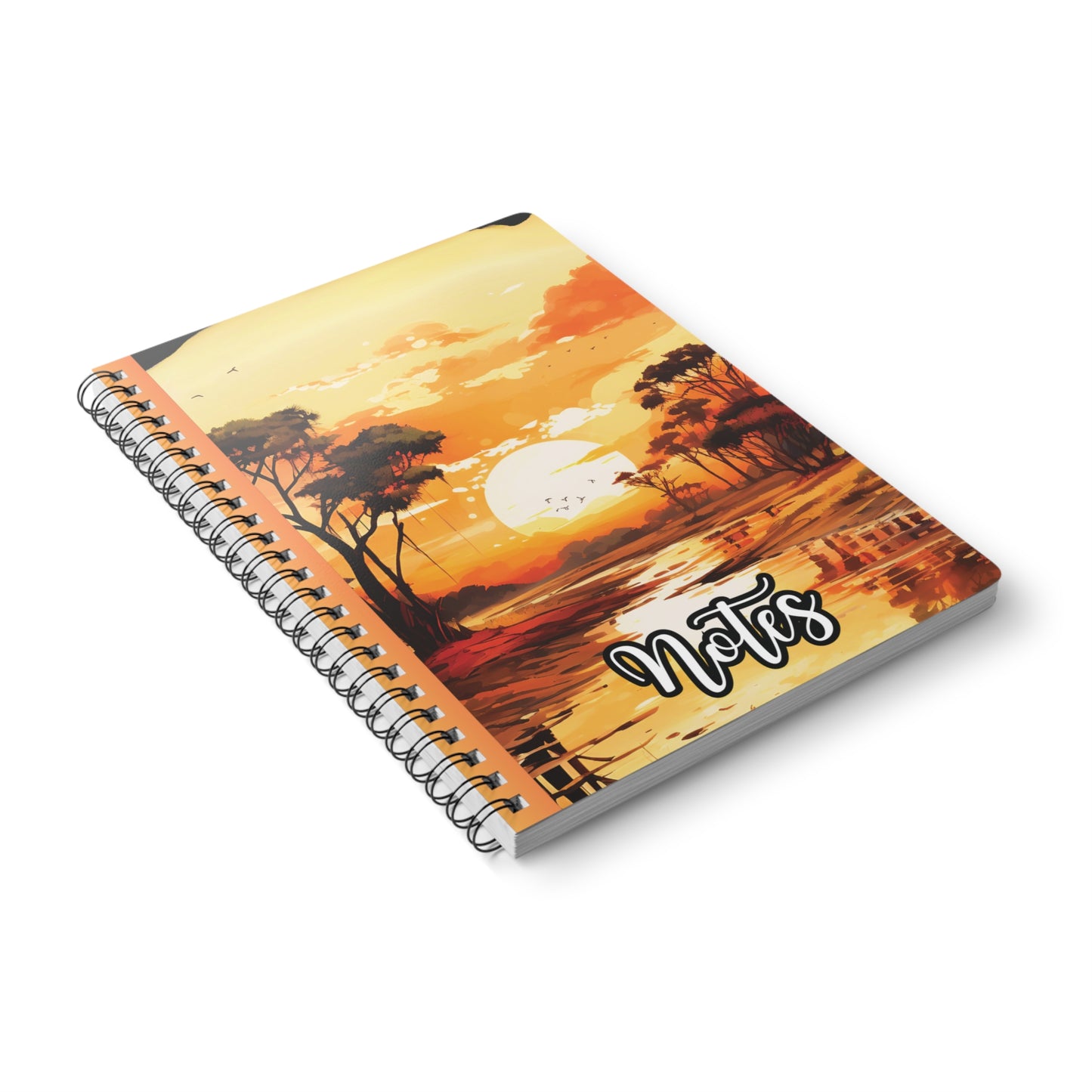 Sunset Serenity Wirobound Notebook, Notebook for Journaling, Sketching, Travel Journal, Gift for Nature Lovers, Eco-Friendly