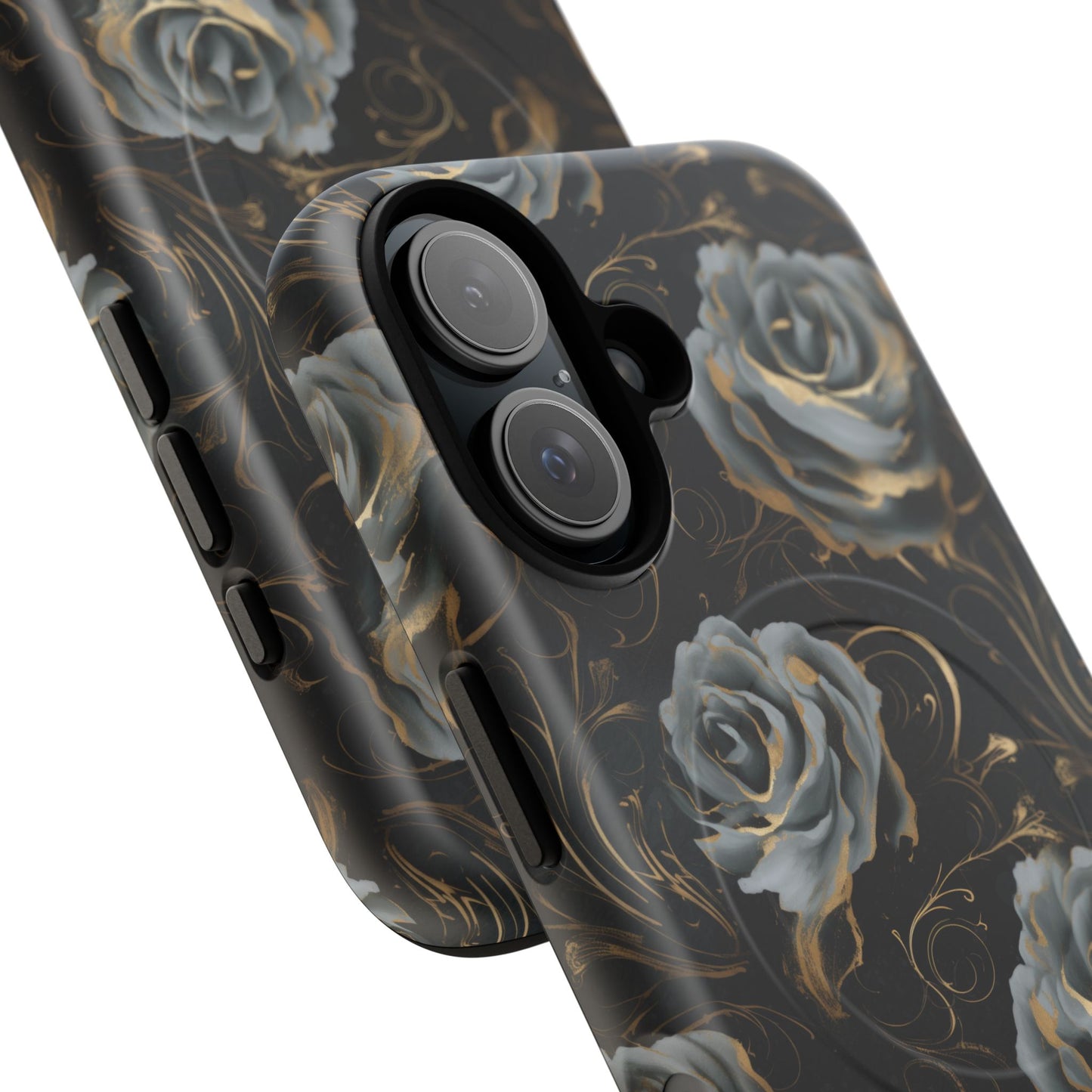 Midnight Bloom Tough iPhone Magnetic Cases,  iPhone 14, iPhone 15, iPhone 16, Pro, Pro Max, Plus MagSafe Case, Protective Tech Accessories, Gift for Her, Floral Design