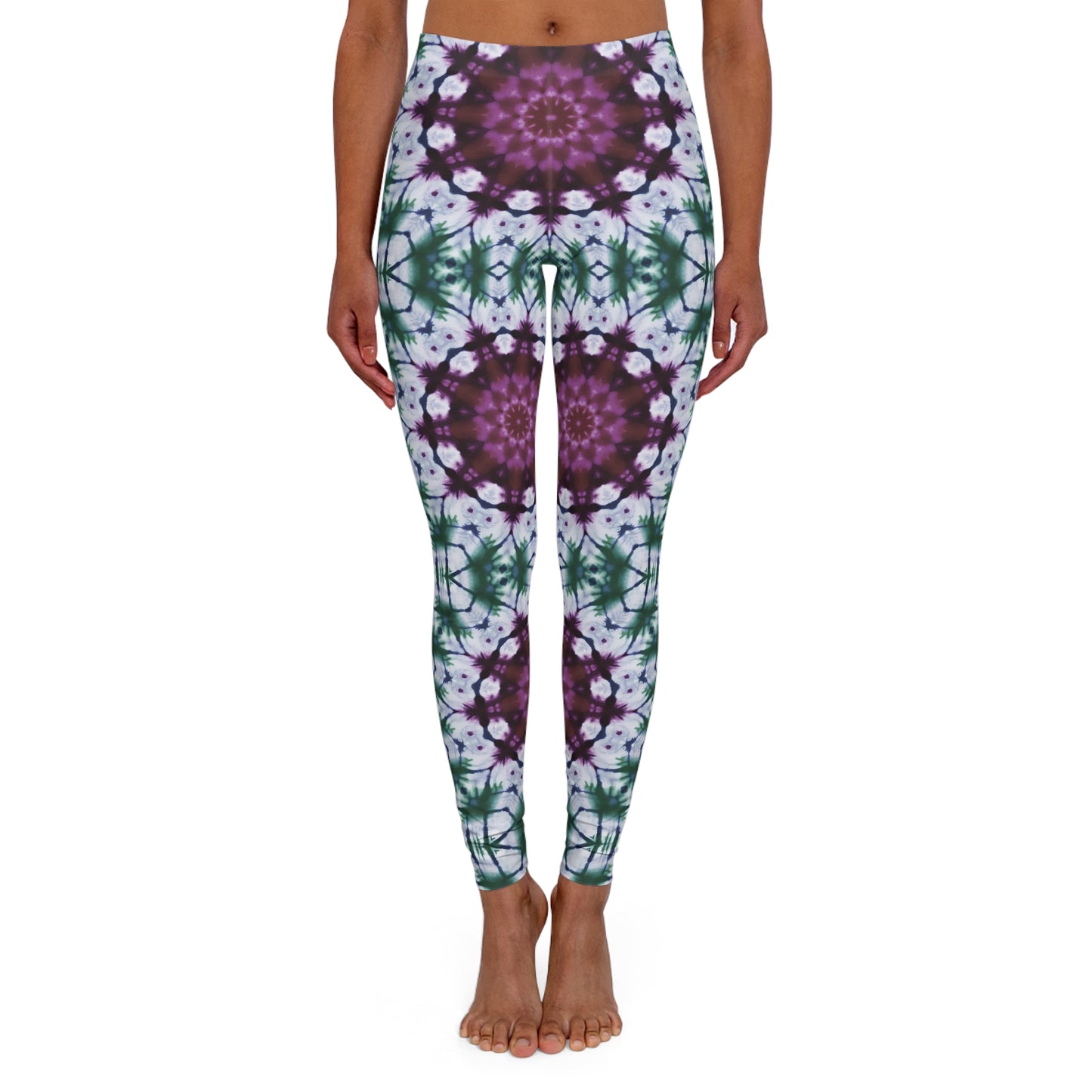 "Mystic Garden Tie and Dye Leggings" Women's Casual Spandex Leggings (AOP)