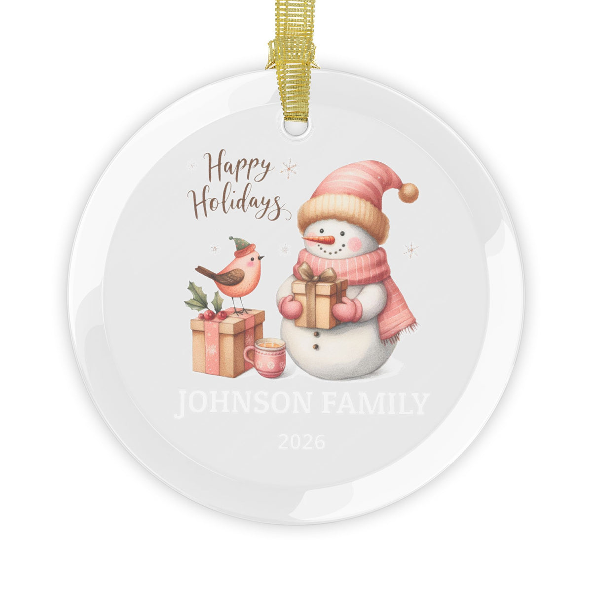 Personalized Family Glass Ornaments