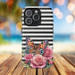 Butterfly & Roses Tough iPhone Magnetic Case, Floral iPhone Cover, Nature-Inspired, Gift for Her, Trendy Accessories