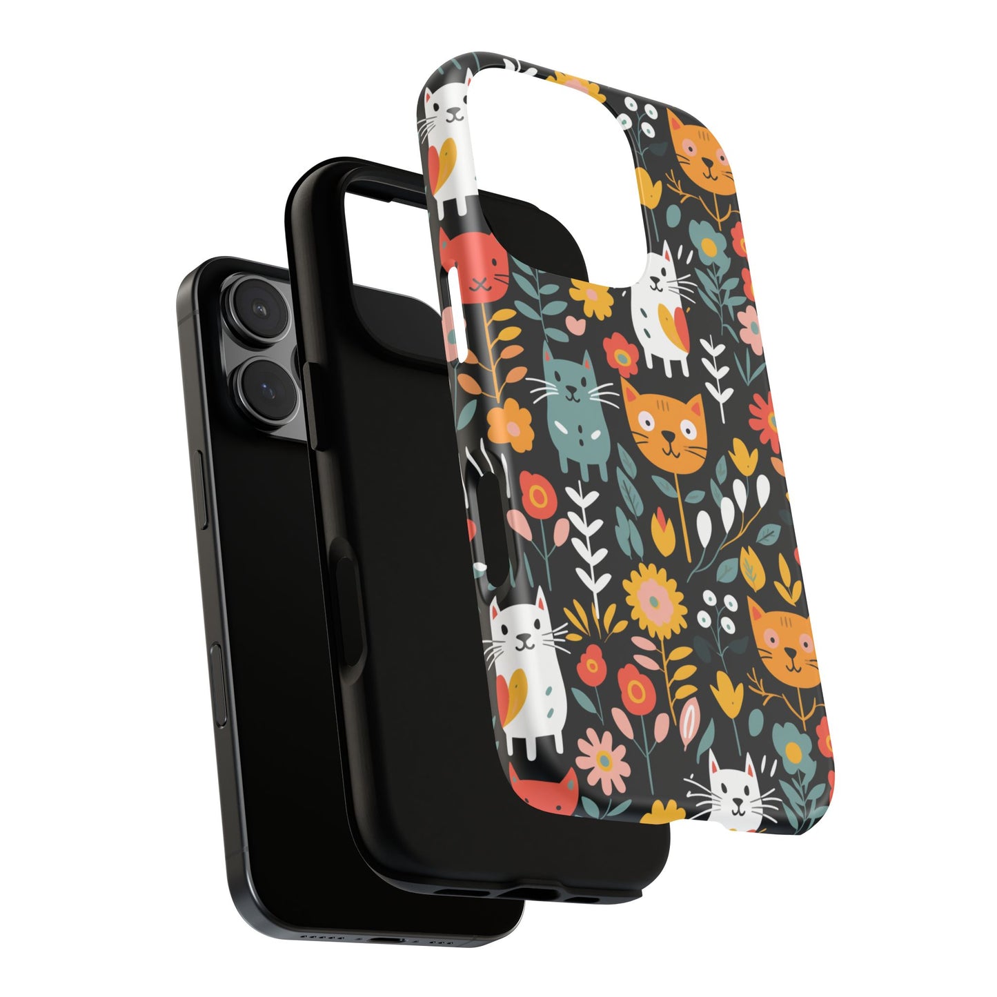 Whimsical Feline Garden iPhone, Samsung or Google Pixel Tough Cases