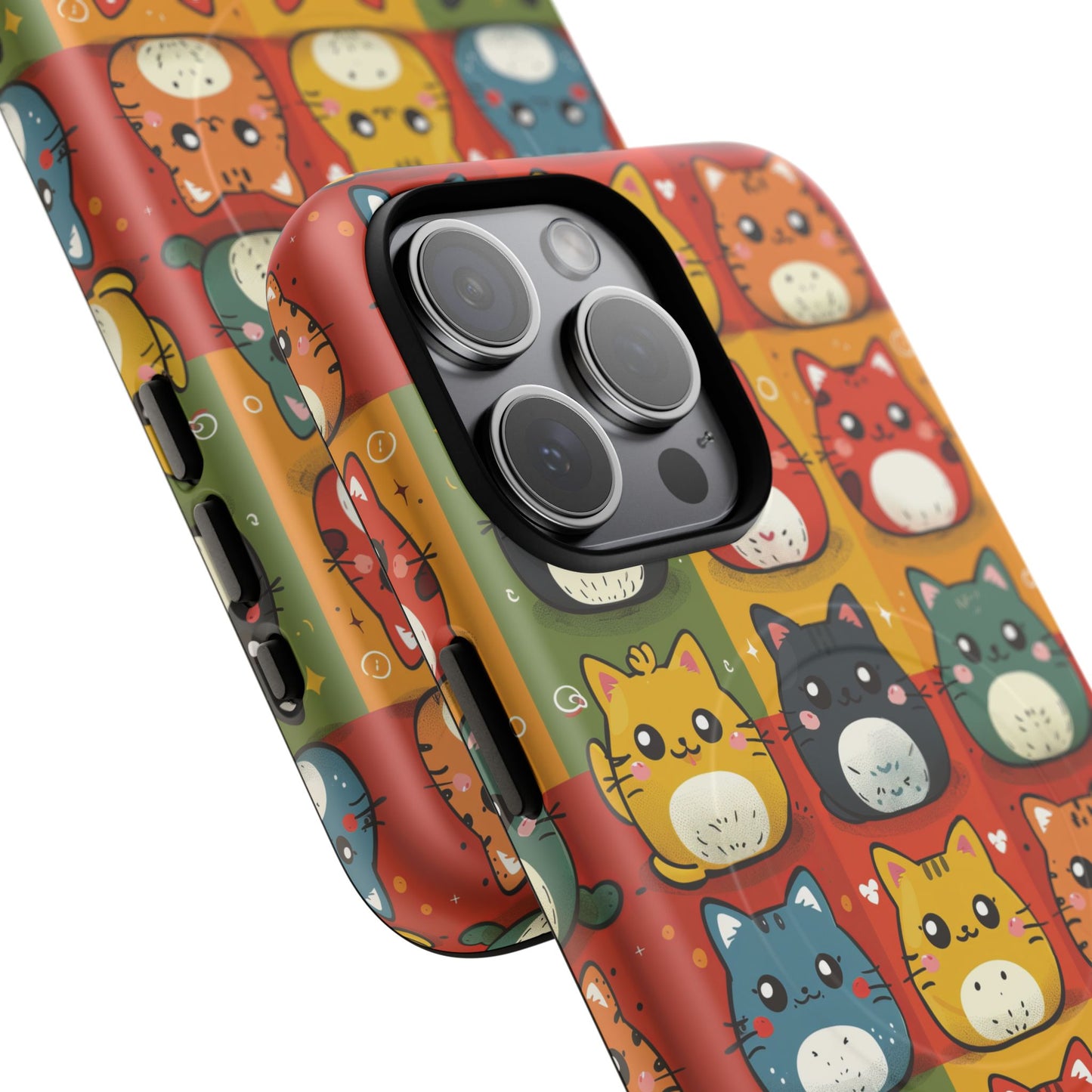 Cute Kawaii Cat iPhone Case, Tough Magnetic iPhone Case, Animal Lover Gift, Kawaii iPhone Cover, Fun Cat Design