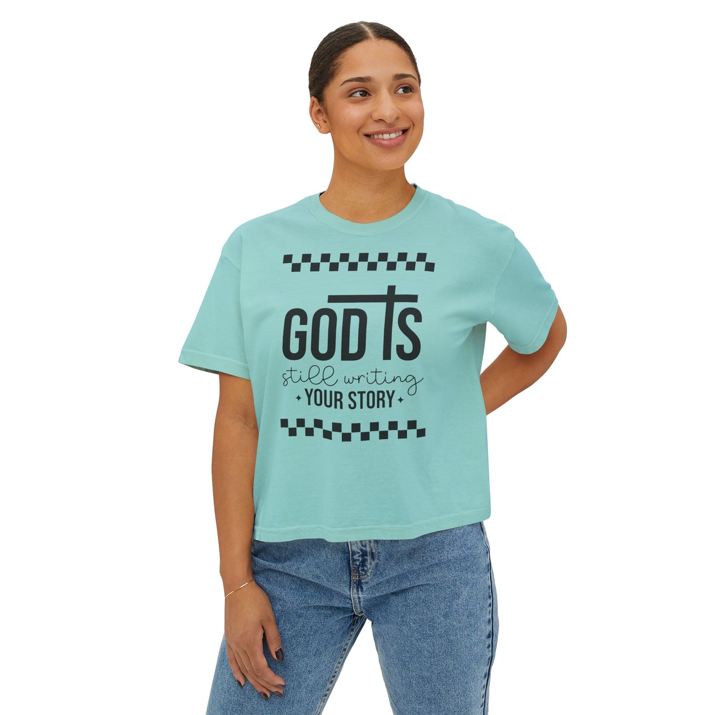 GOD is Still Writing My Story Women's Comfort Colors Boxy Tee