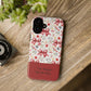 Personalized Rosette Coquette Phone Case - Custom Name/Message 'I Am Stronger Than The Storm' Floral Bow Protective Case