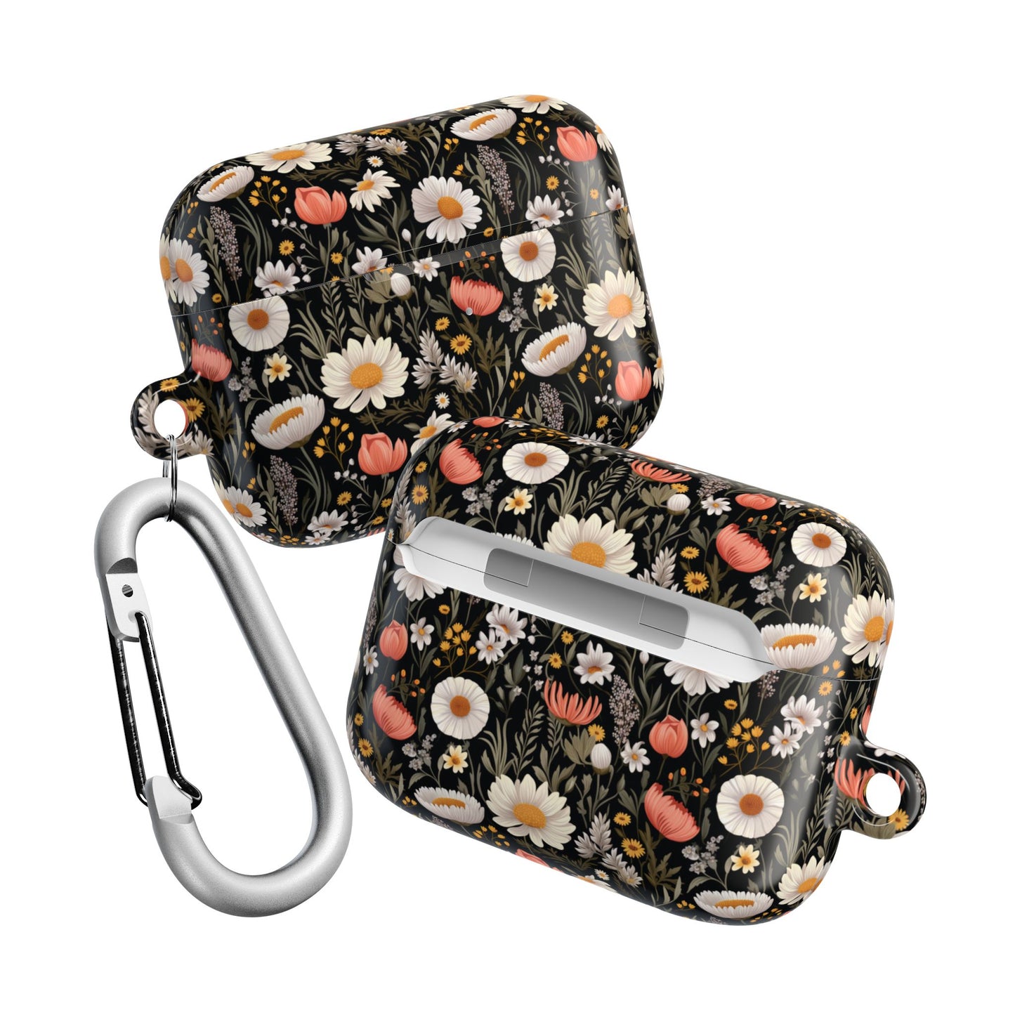 Blossom Elegance: Noir Garden AirPod Case - Chic Floral Design for Nature Lovers- Airpods Pro Gen 1 and 2, Gen 1 to 4.