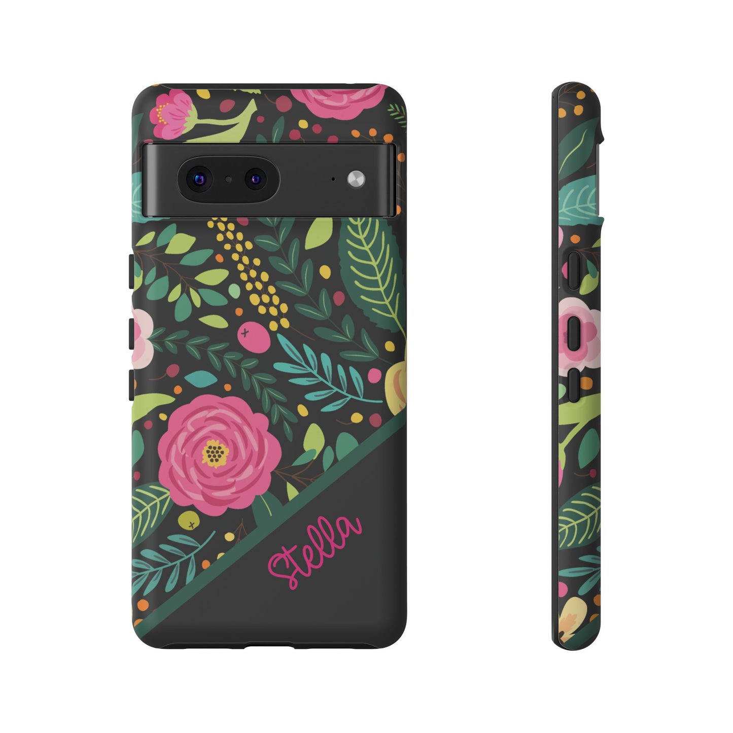 Personalized Floral Fantasy Samsung and Google Pixal Phone Case – Personalized Tough Cases with Colorful Garden Design