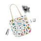 Personalized Classroom Couture Composition Book Inspired Canvas Tote Bag with Colorful Straps, Cute School Bag, Eco-Friendly Tote, Back to School Shopping Bag, Teacher Gift Idea
