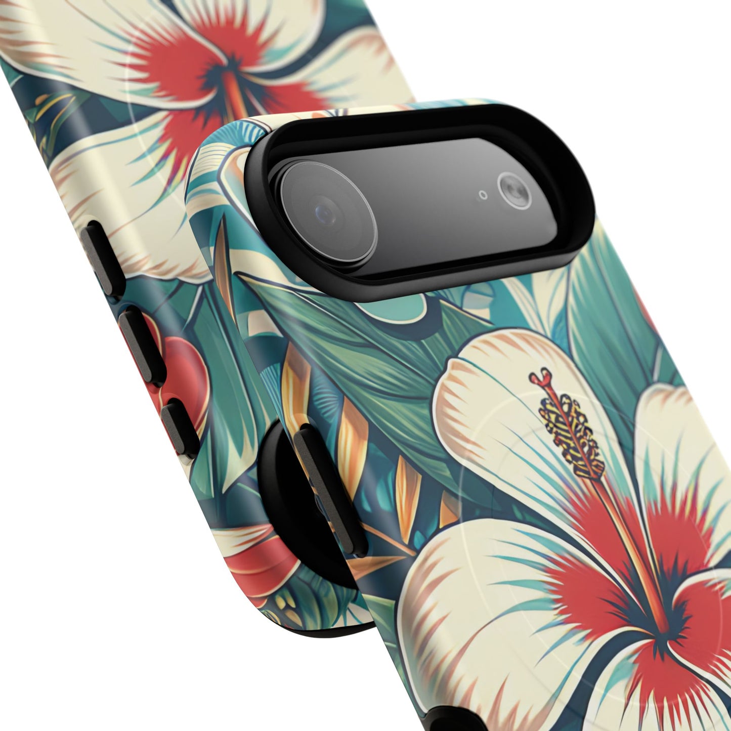 Tropical Hibiscus MagSafe® iPhone® Tough Case - Stylish Phone Protection Gift for Nature Lovers, Vibrant, Summer Vibes.