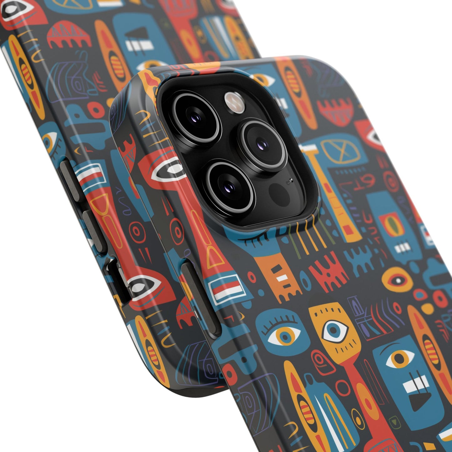 Personalized Colorful Abstract Faces Clear Impact-Resistant Case