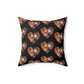 Black Patchwork Heart Spun Polyester Square Pillow