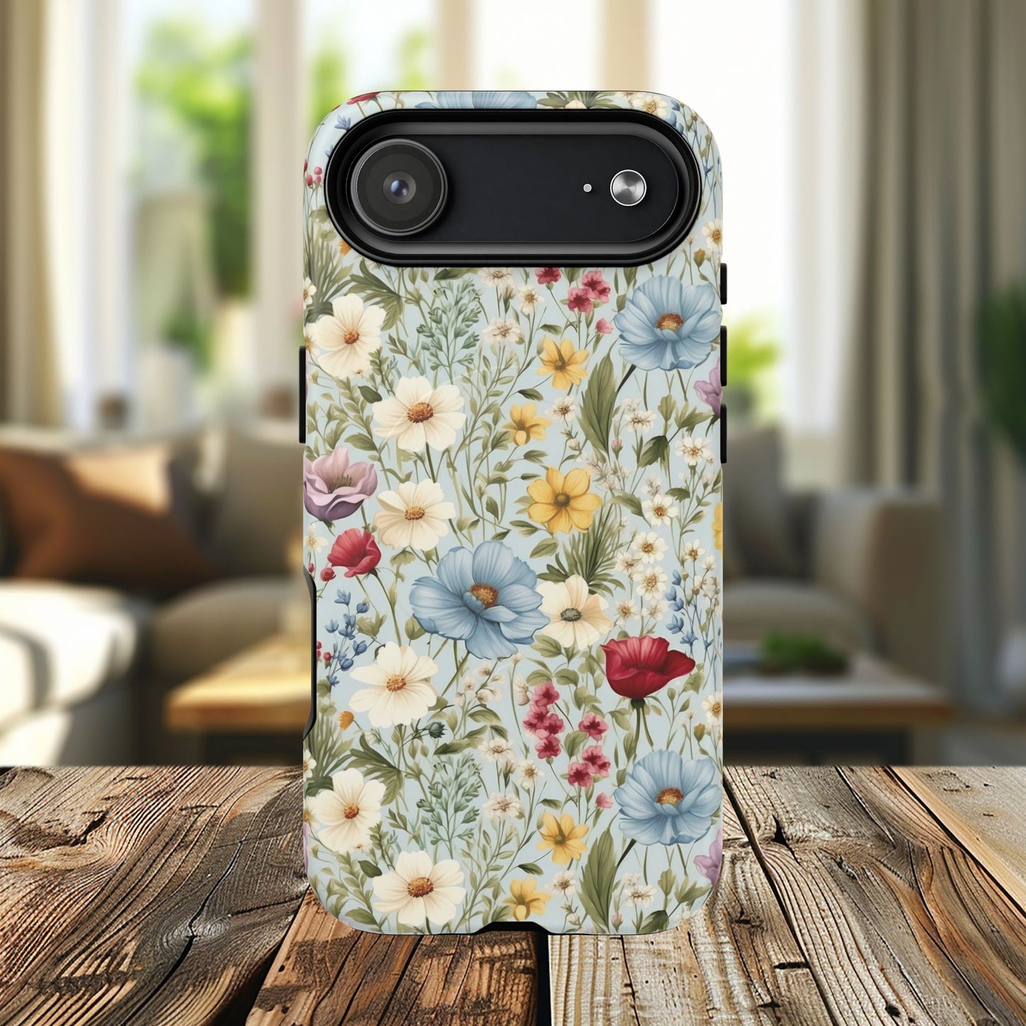 Meadow Whispers Tough iPhone Magnetic Case, Durable iPhone Protection, MagSafe Compatibility Phone Gift for Her, Spring Vibes, Modern Floral Design, Unique Gift Idea