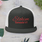 Red 'ELOHIM, GENESIS 1:1'  Embroidered 5 Panel Trucker Cap | Casual Style Hat, Adjustable, Unisex, Perfect Gift for Outdoors, Festivals, Daily Wear