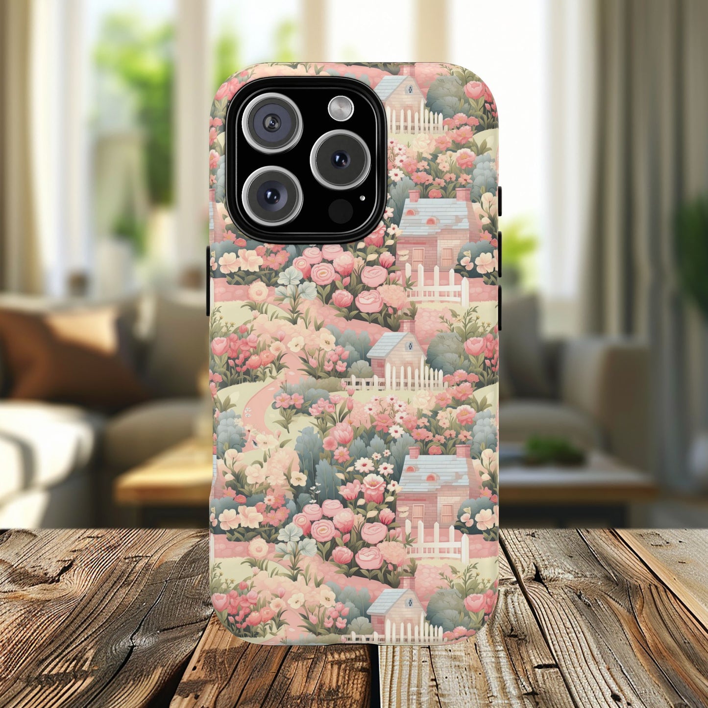 Pastel Garden Haven Tough iPhone Magnetic Case, Durable Protection, Flower Design, Gift for Her, Birthday, ,Phone Accessory, Spring Decor
