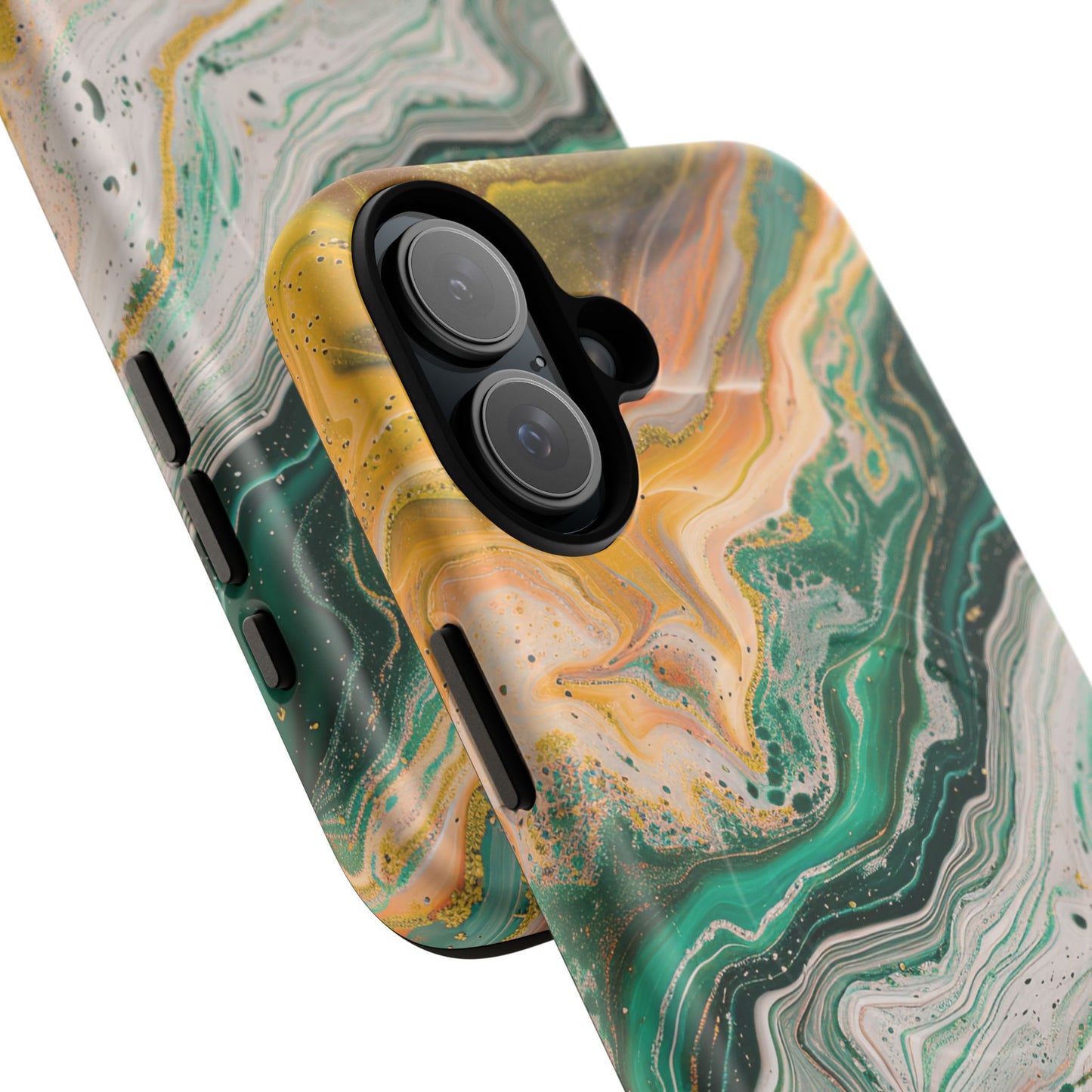 Magnetic iPhone Cases with Green Marble Design, Tough Magnetic Cases, iPhone Accessories, Gift for Her, Trendy iPhone Cover