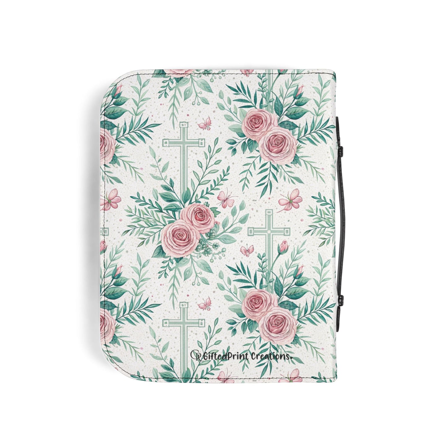 Floral Christian Bible Cover - Personalized with Name, Inspirational Gift for Baptism, Confirmation, or Any Religious Occasion