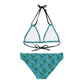 Turquoise Tropical Bliss Strappy Bikini Set (AOP)