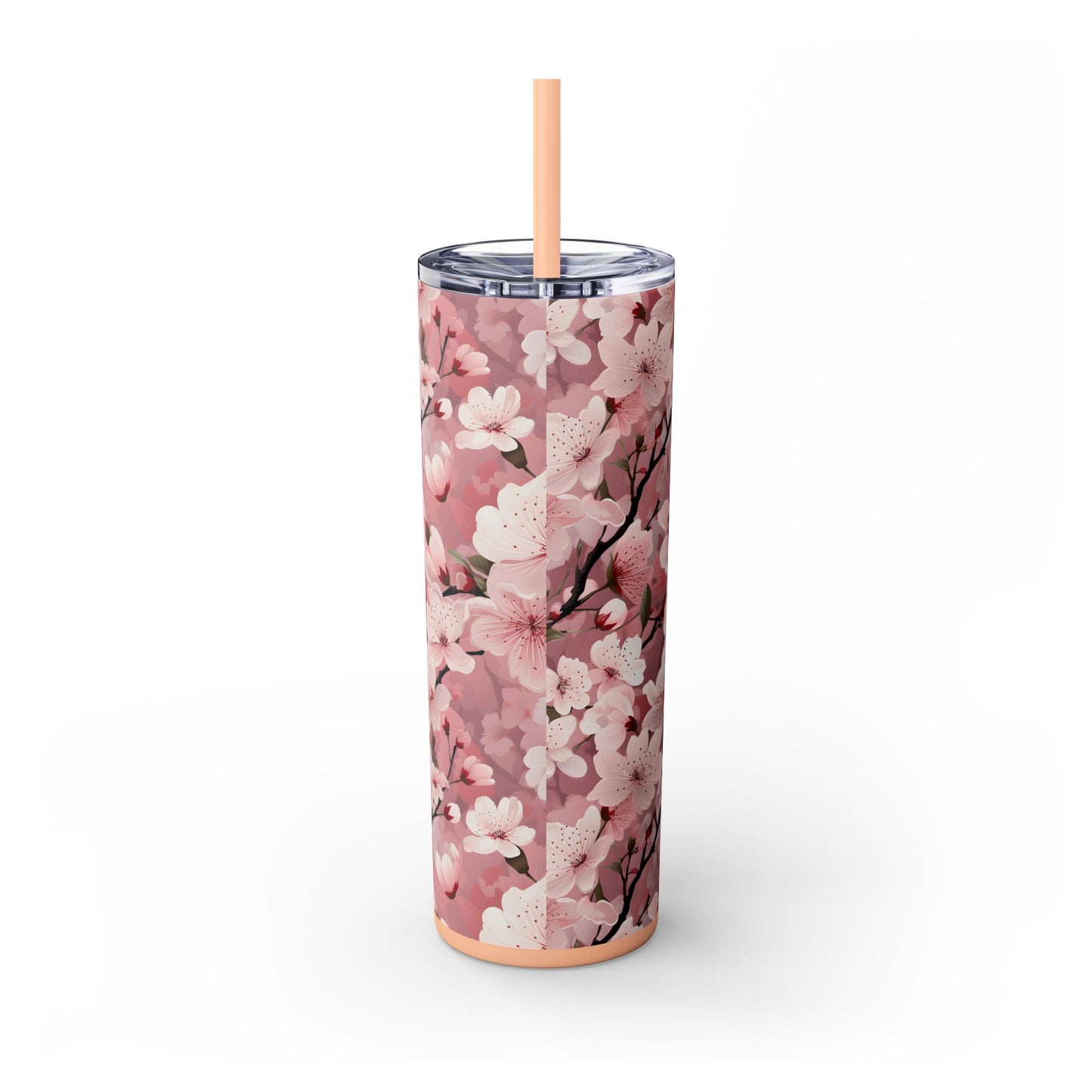 Cherry Blossom Skinny Tumbler with Straw - 20oz Floral Drinkware