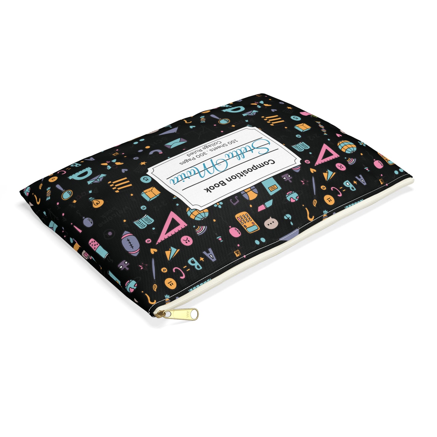 Personalized Chalkboard Chic Composition Book Inspired Accessory Pouch, Kids School Supplies, Classroom Organizer, Teacher Gift, Fun Stationery Case, Back to School