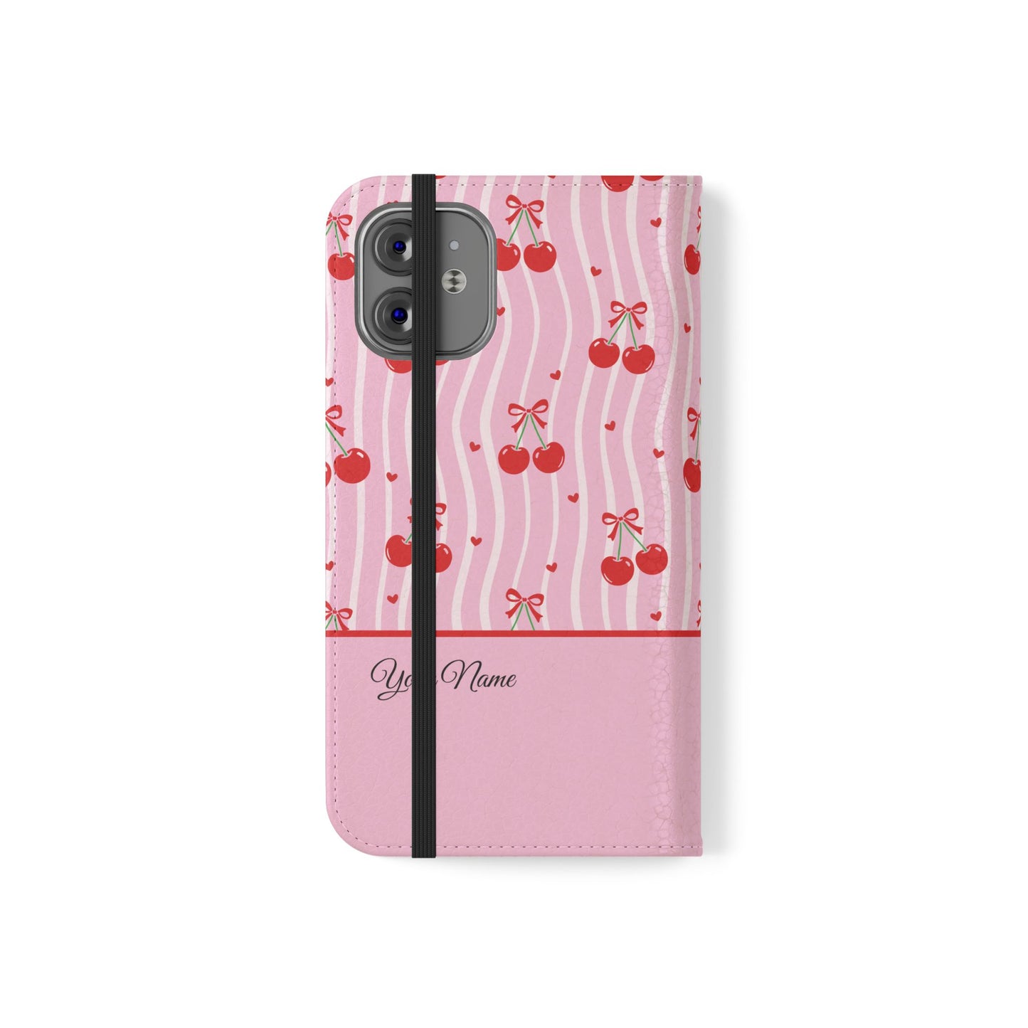 Personalized Cherry Blossom Dreams Flip iPhone and Samsung Cases — Wallet Folio with Name & Affirmation.