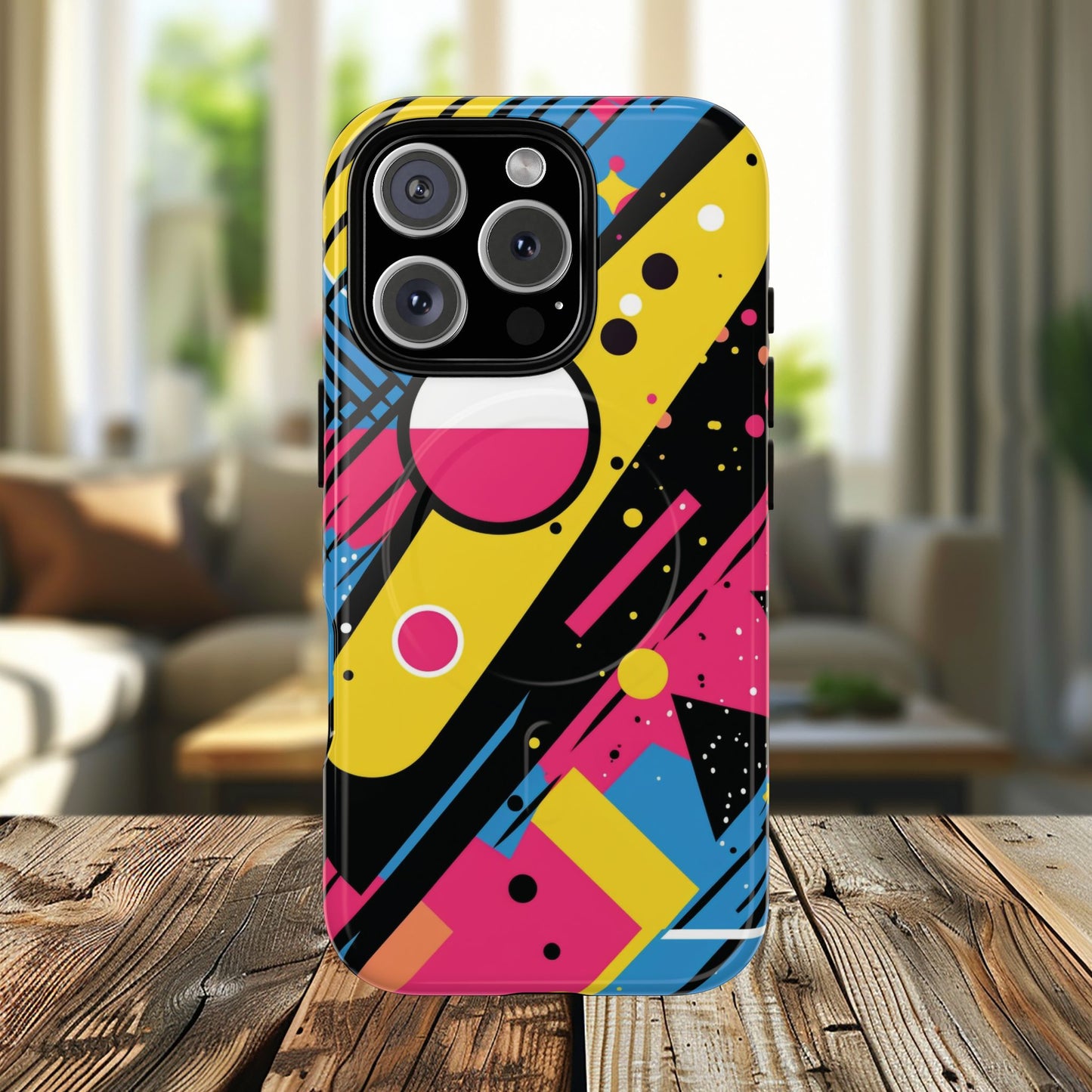 Electric Motion Mix iPhone Cases for Creative Souls | Tough iPhone Magnetic Cases, Stylish Protection, Unique iPhone Accessories, Gift for Art Lovers, Retro Vibes