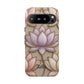Personalized Lotus Floral Stained Glass Effect Tough Phone Case