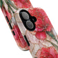 Stained Glass Effect Carnation Floral Tough Phone Case – Pink Vintage Botanical Protective Cover