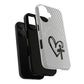 Tough Magnetic Phone Case with Heart & Cross Design, Durable Phone Cover, Unique Gift for Her, Stylish Accessory, Everyday Use