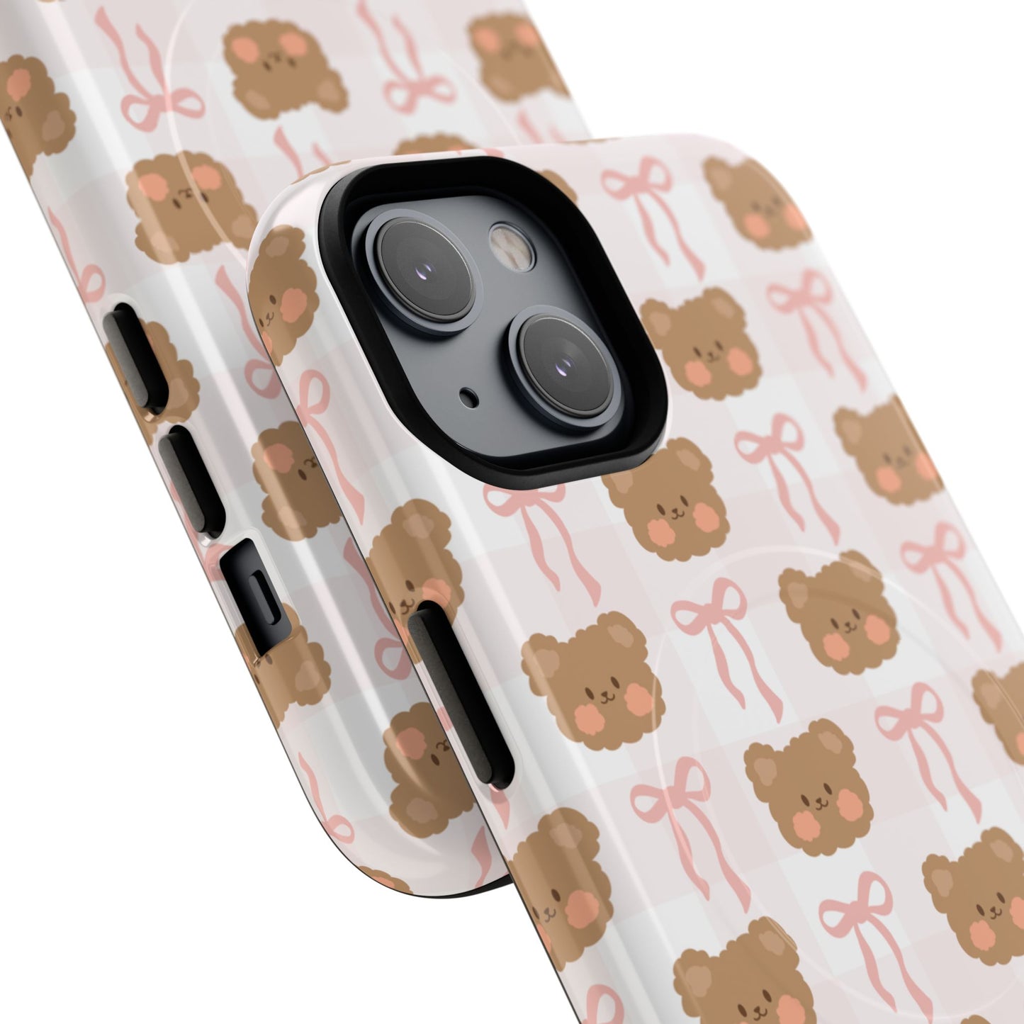 Cute Bear Pattern Magnetic Phone Case, Durable Animal Design, Gift for Kids, Trendy Case for iPhone, Cute Phone Accessory