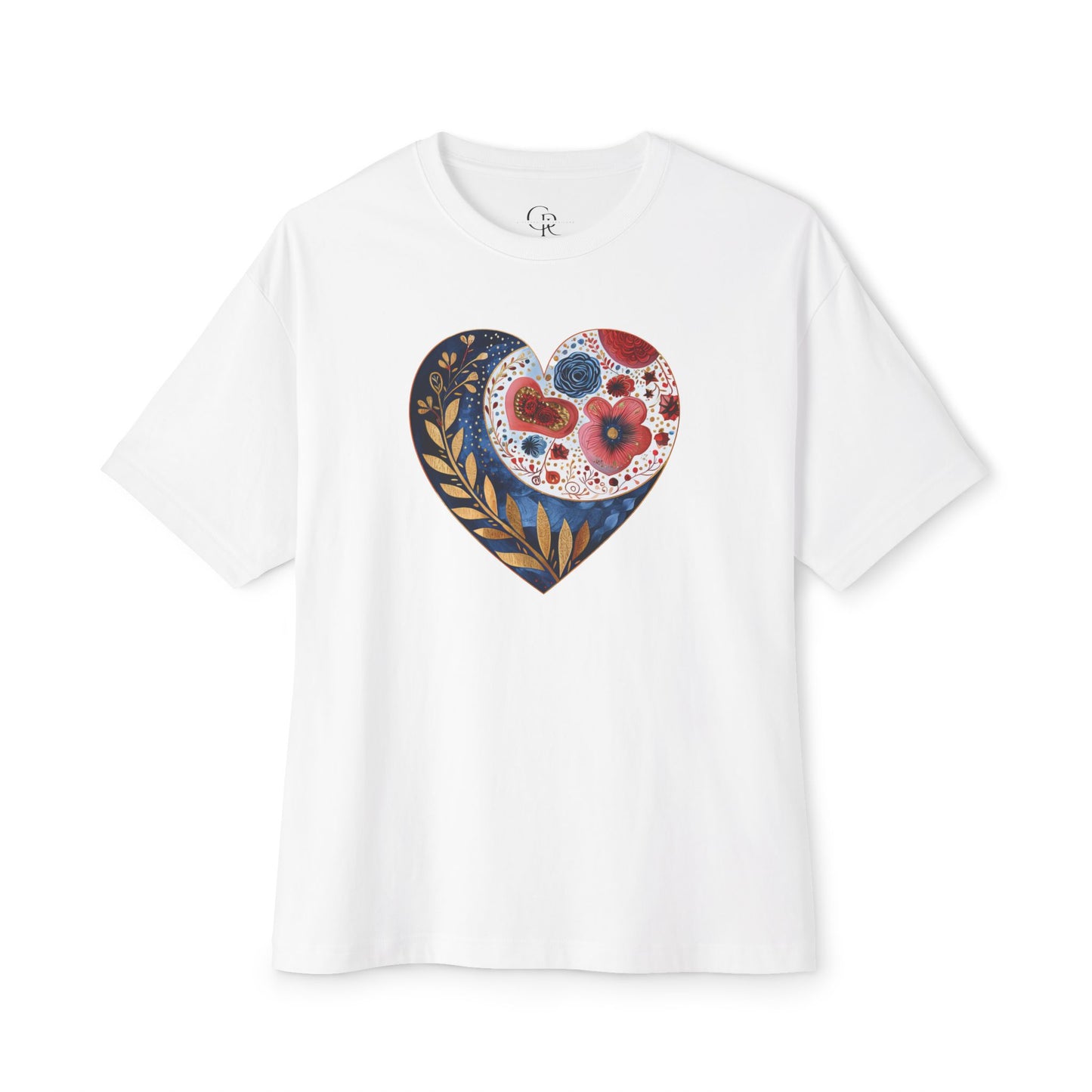 Floral Hearts Unisex Oversized Bella Canvas Boxy Tee