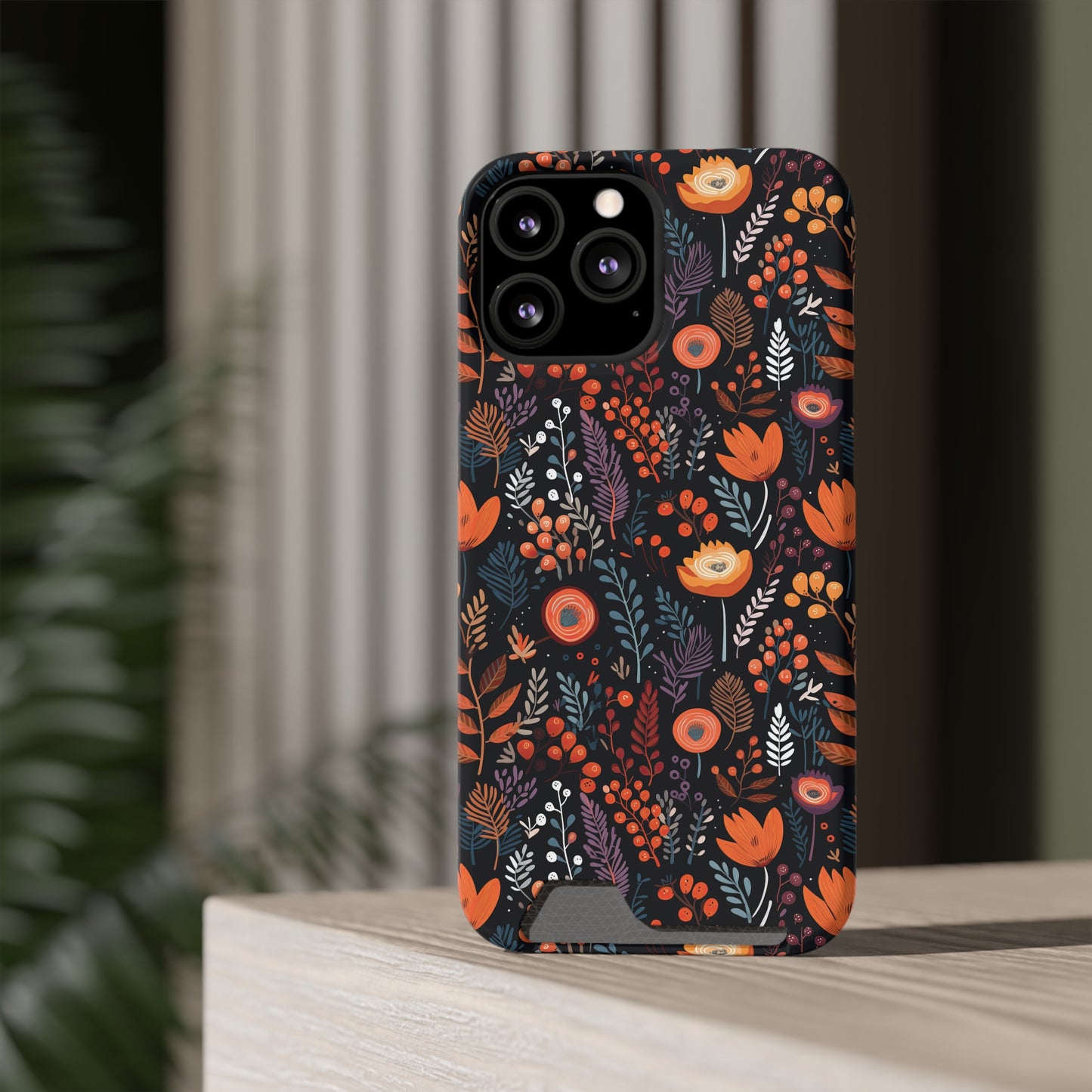 Autumn Bloom Samsung and iPhone Case With Card Holder