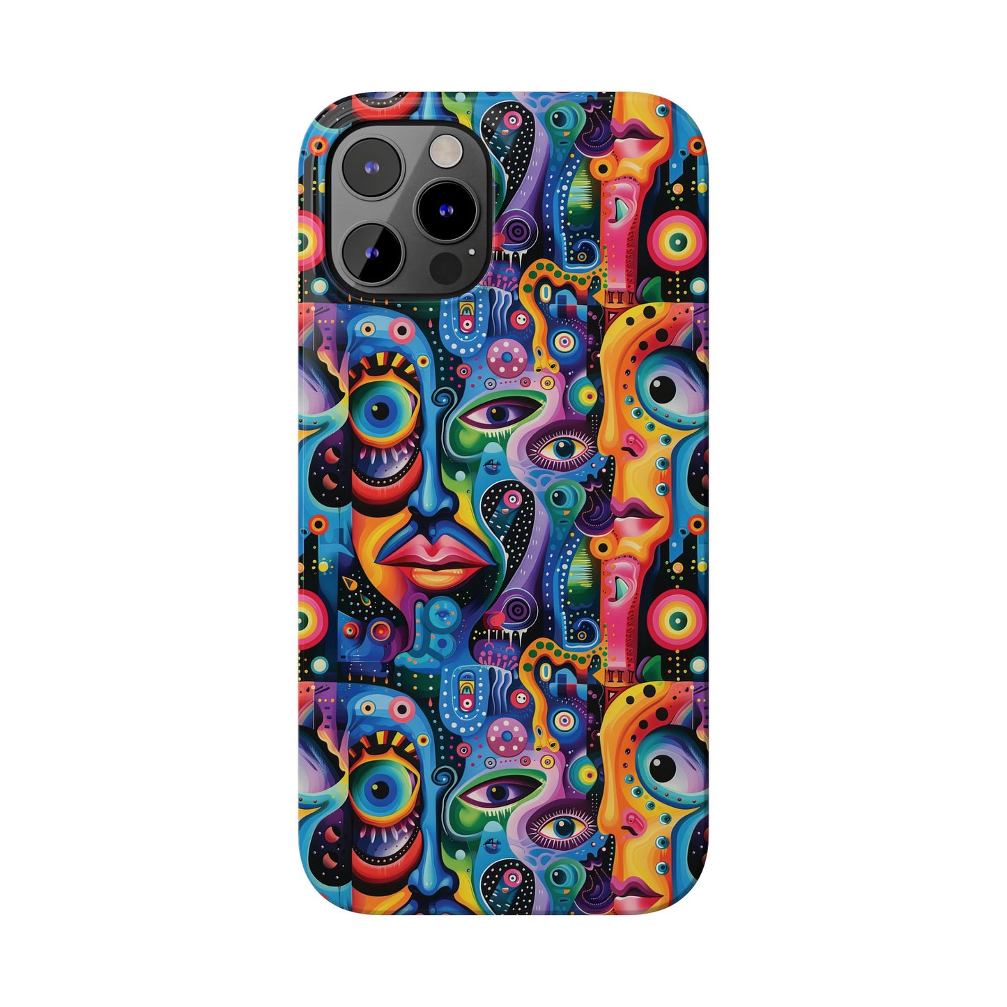 Psychedelic Visions Slim iPhone Case - Vibrant Design for Artistic Souls
