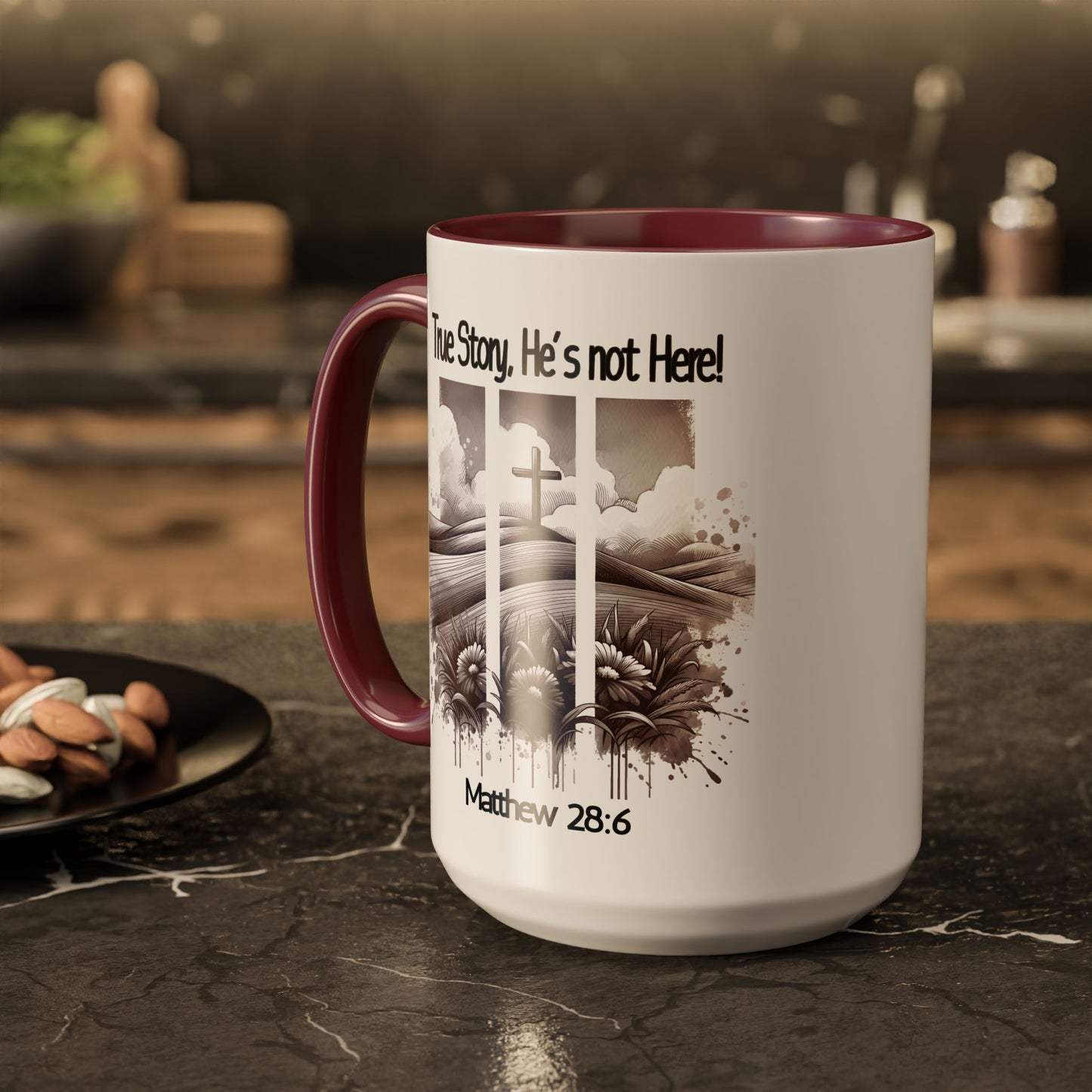 Inspirational Religious Mug - True Story, He's Not Here! (11oz or 15oz)