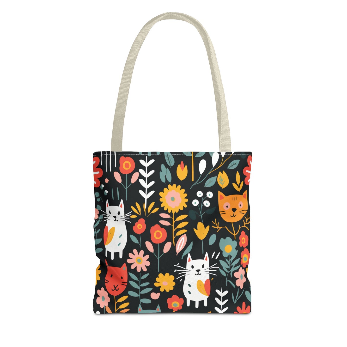 Whimsical Feline Garden Tote Bag (AOP)