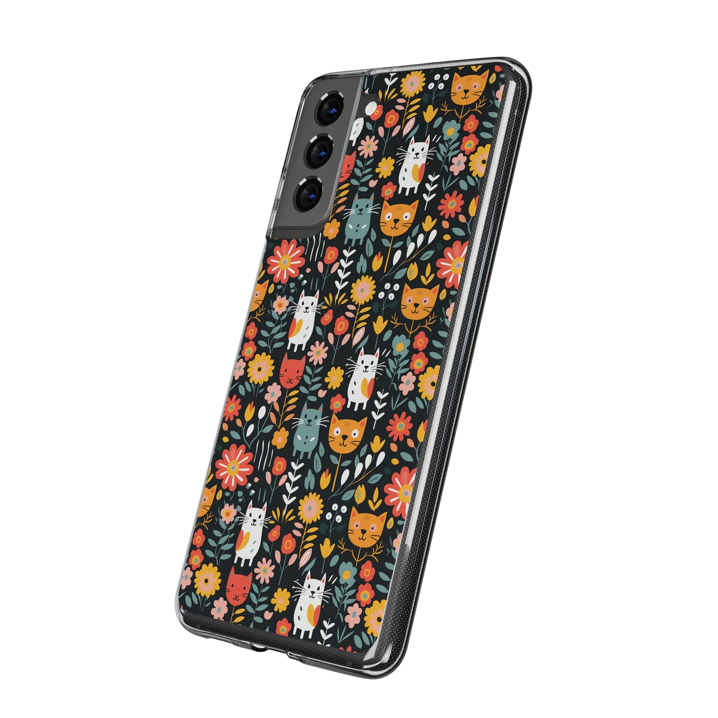 Whimsical Feline Garden Soft iPhone, Google and Samsung Cases