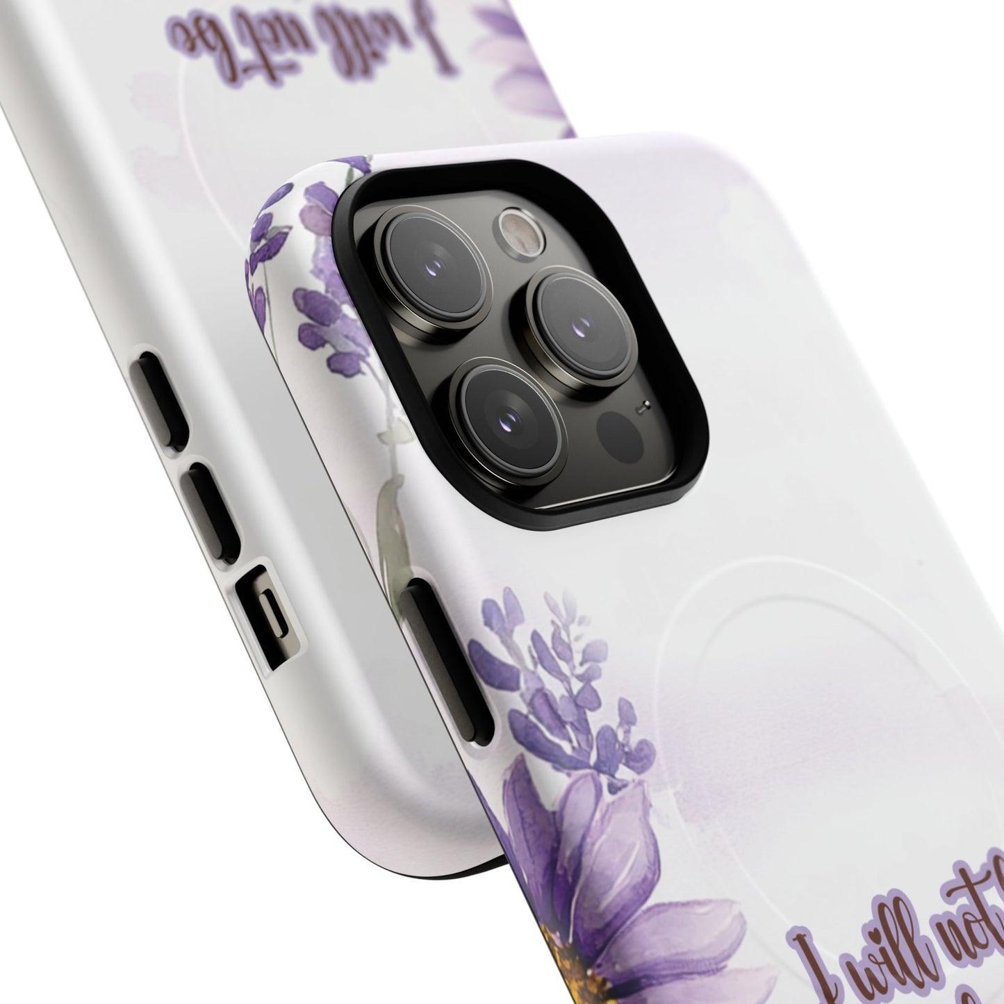 Floral Inspirational Tough iPhone Magnetic Case, Psalm 16:8 Gift, Faith Gift, MagSafe® iPhone® Tough Case, iPhone 14, iPhone 15, iPhone 16, Pro, Pro Max, Plus