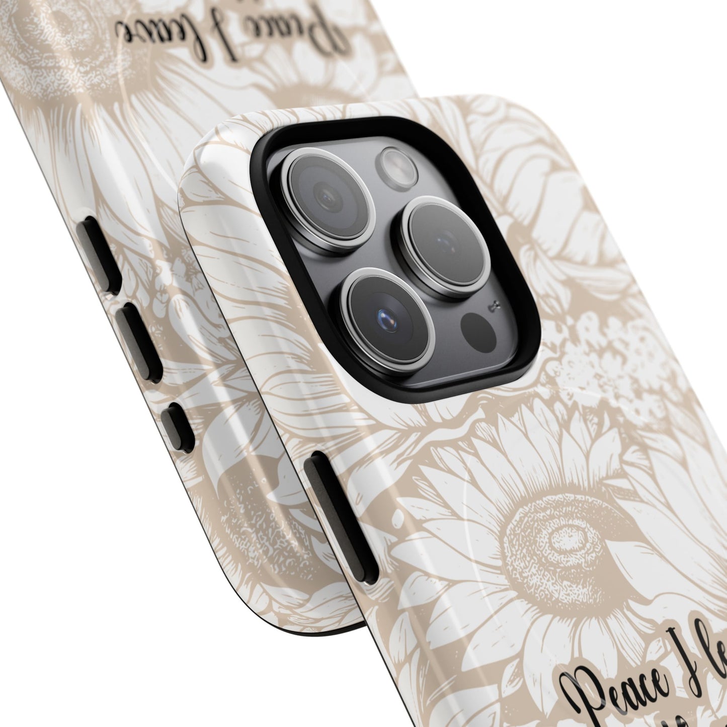 Peace I Leave with You John 14:27,Tough iPhone Magnetic MagSafe® Case Scripture, Sunflower Bible Verse,  iPhone® 13,  14, iPhone 15, iPhone 16, 17, Pro, Pro Max, Plus Cases.