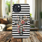 Grace in Bloom Tough Magnetic iPhone Case with Floral Cross Design, Boho iPhone Cover, Striped iPhone Case, Unique Religious Gift, Trendy Cell iPhone Accessory.