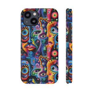 Psychedelic Visions Phone Case with Card Holder - Colorful and Stylish Design for Creatives