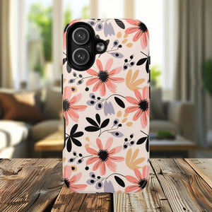 Stylish Soft Petal Noir iPhone Case, Floral iPhone Accessory for Her, Tough iPhone Magnetic Cases, Trendy iPhone Cover, Gift for Friends, Summer Vibes