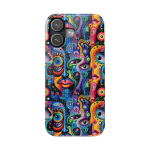 Psychedelic Visions Slim iPhone Case - Vibrant Design for Artistic Souls