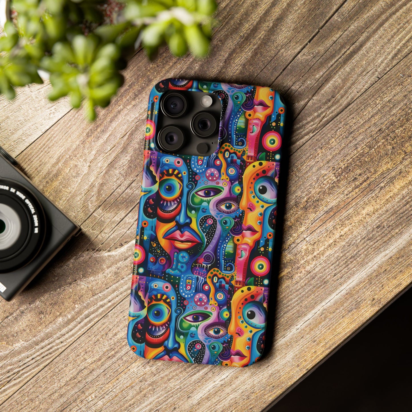 Psychedelic Visions Slim iPhone Case - Vibrant Design for Artistic Souls